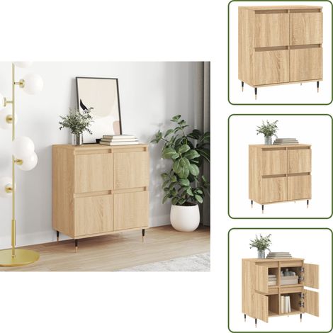 Sideboard Sonoma-Eiche 60x35x70 cm Holzwerkstoff - Sideboard - Wohnwand - Eichefarben - Wohnzimmermöbel - Regal (1/5)