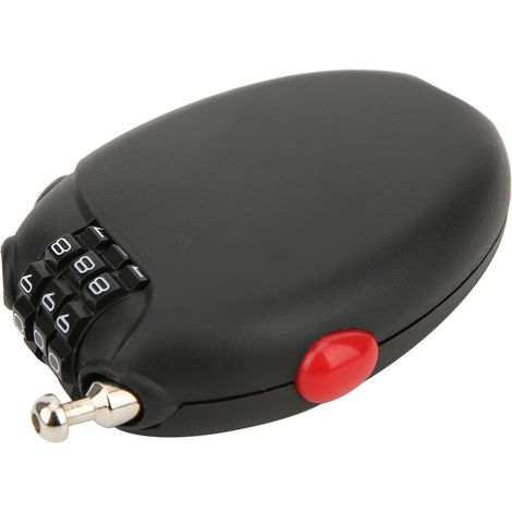 L-01 Mini antivol de vélo multifonction noir à câble en acier avec code à 3 chiffres (1/5)