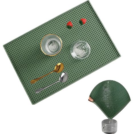 Tapis égouttoir, tapis de table, protection anti-débordement, séchage rapide, pour bar, cuisine, café, restaurant, comptoir (1 pièce, vert olive)