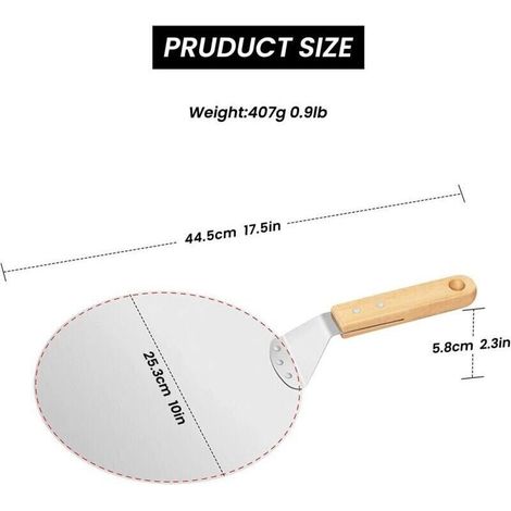 Hochwertiger Pizzaschieber aus Aluminium mit Holzgriff, 22 cm – 25,5 x 25,5 cm – ideal für Pizzaöfen und zum manuellen Backen. (1/5)
