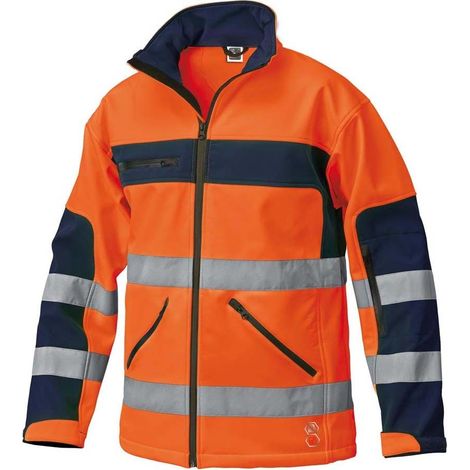 Giacca Softshell ad Alta Visibilita Bicolore Siggi  Arancio Blue Arancio-Navy M