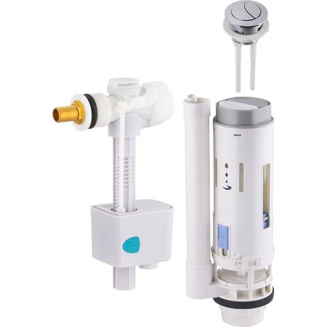 Nt Noyon & Thiebault – Ensemble mécanisme de chasse d'eau double à poussoir NF – Installation rapide – Économie d'eau jusqu'à 30% – Mécanisme ajustable