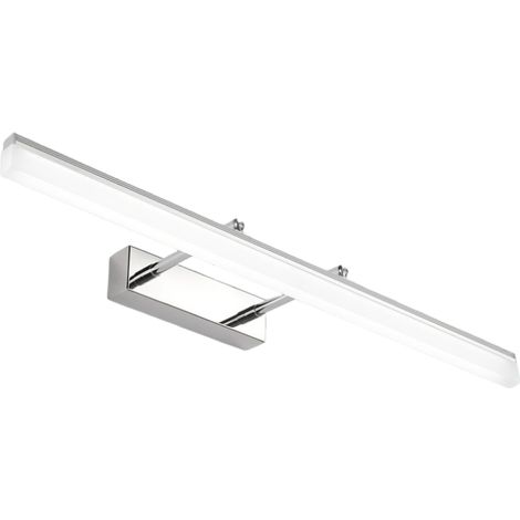 LED Edelstahl, teleskopisch verstellbar, Badezimmer-Rückspiegel, Chrom 40cm, warmes Licht