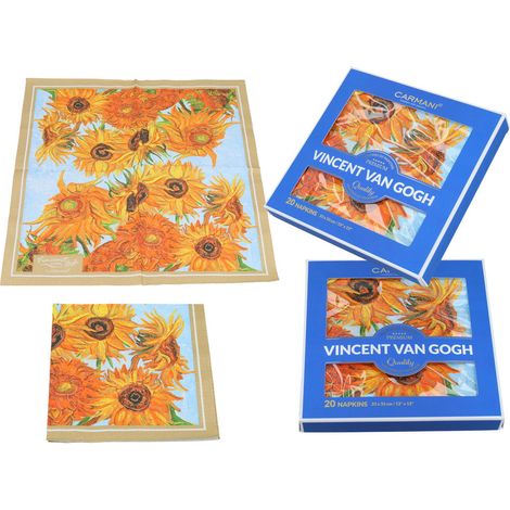 Tovaglioli di carta 20 pezzi - V. van Gogh, Girasoli (carmani)