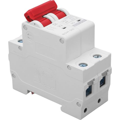 Disjoncteur miniature photovoltaïque 1000 V 6 A bipolaire, montage sur rail DIN (1/5)