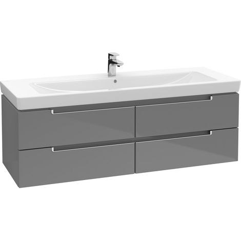 Unità Villeroy & Boch Vanity Metropolitana 2.0 A691, colorazione: Grigio Lucido, Maniglia: argento opaco - A69100FP (1/3)