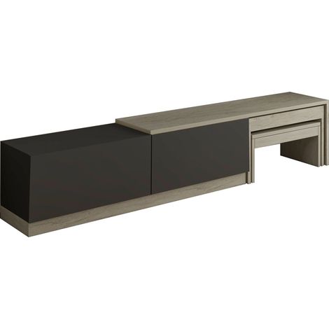 Porta TV in legno "Nest" - 180 x 30 x 36 cm - Grigio antracite