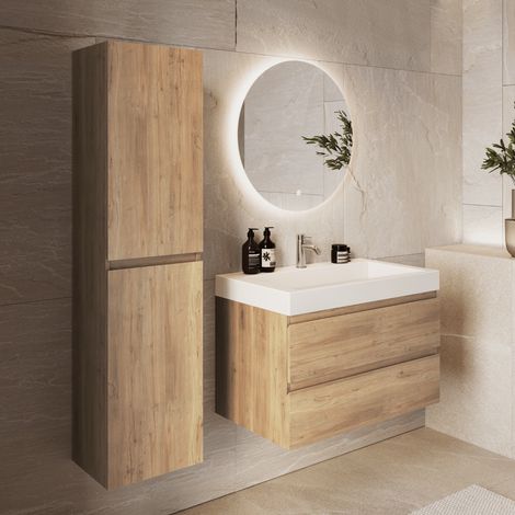 LOMAZOO Ensemble meuble de salle de bain Azuro 80 cm - Chêne (1/5)