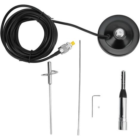 Ensemble d'assemblage d'antenne Ventouse d'antenne VHF UHF de Voiture avec Câble de 5 M Kit SMA Fem A Kit de Montage Magnétique d'antenne Plug and Play Kit de Montage. (1/5)