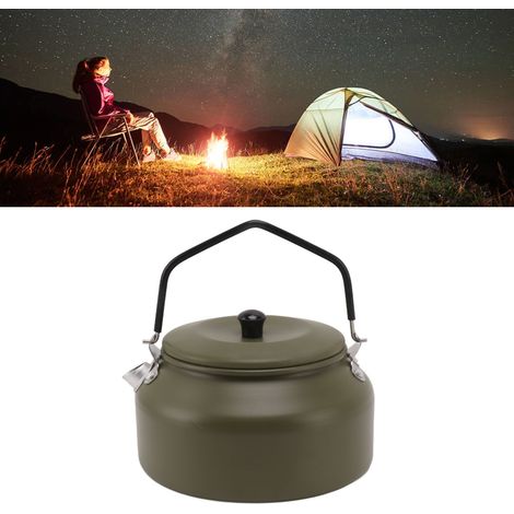 0,9-Liter-Wasserkocher für Camping, Picknick, Teekanne, Kaffeemaschine, Aluminiumlegierung, Militärgrün (1/5)