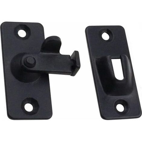 Loquet de porte à angle droit de 90 degrés, loquet à came, loquet de fenêtre coulissante, loquet de porte coulissante (quincaillerie en acier non rouillé 201, noir à 90 degrés).