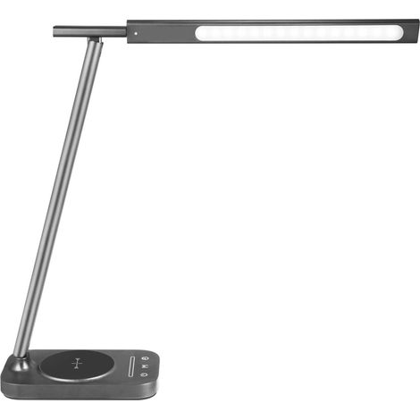 Lampe design, Lampe de bureau à rechargement sans fil Luna Gris en Metal, Aluminor (1/2)