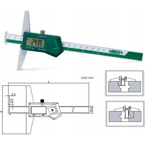 Insize 1144-200A Calibrador de profundidad acero inoxidable