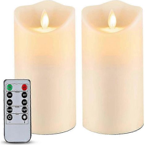 Lampe d'extérieur, résistante à l'eau, flamme douce, bougie LED, bougie à piles avec réglage de la température et minuterie, couleur elfique mate (1/5)