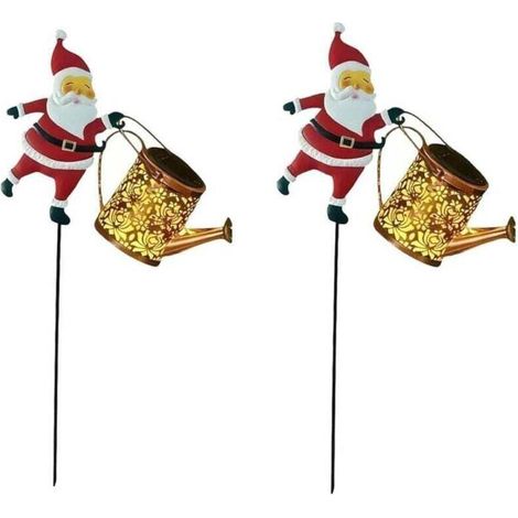 Bardusch-Ensemble de deux lanternes de Noël solaires, arrosoir solaire, guirlande lumineuse de Noël extérieure étanche IP65, adaptée aux allées, patios et terrasses (tons chauds) (1/4)