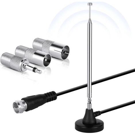 m lange DAB-Radioantenne für HiFi-Anlagen – Teleskop-FM-Antenne mit Magnetfuß für Stereo-Verstärker und Heimkino-Empfang (1/4)