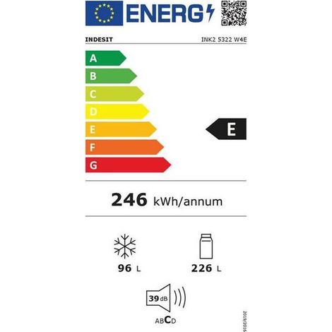 Indesit INK25322W4E Kombikühlschrank Weiß 322 Liter