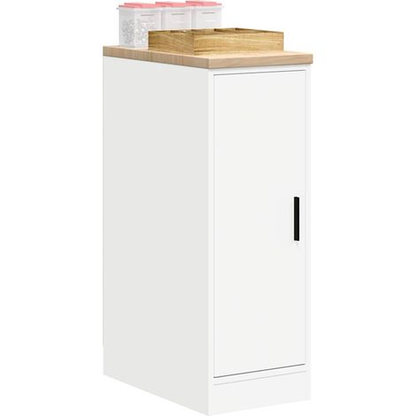 Garagen-Aufbewahrungsschrank Weiß 30x51x85 cm Massivholz Kiefer
