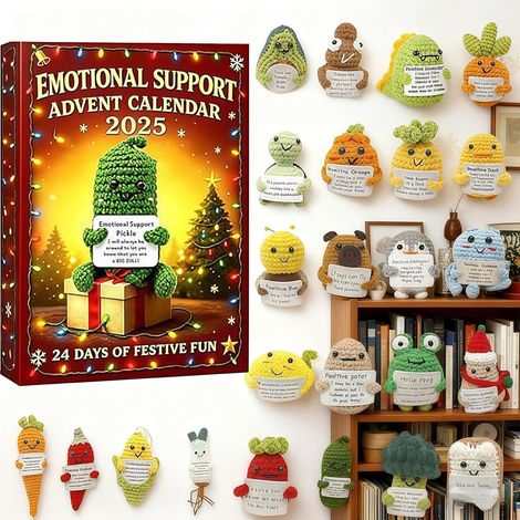 Calendrier de l'Avent de soutien émotionnel 2026, calendrier de l'Avent de Noël de 24 jours avec 24 outils uniques de soutien émotionnel, design en acrylique 3D, pour les proches de tous âges (1/5)