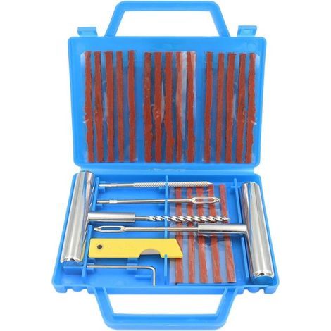 Kit Reparation Pneu Voiture, 27PCS Kit Meche Pneu Voiture, Kit de Réparation de Crevaison, Meche Pneu Crevaison pour Motos, Camions (1/5)
