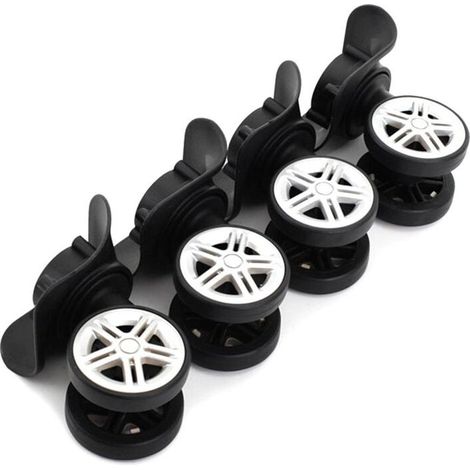 Lot de 4 roulettes de rechange noires pour valises – Dimensions 12 × 5,5 cm – Capacité de charge forte – Installation facile (1/4)