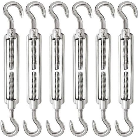 6 tensores de cable M6, gancho tensor de cable ajustable de acero inoxidable 304 y gancho tensor de alambre, gancho tensor de cable de acero (1/5)