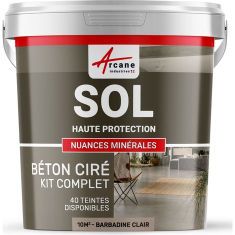 Béton ciré sol en kit, primaire et vernis de finition inclus - 10 m² (en 2 couches) Barbadine Clair - ARCANE INDUSTRIES