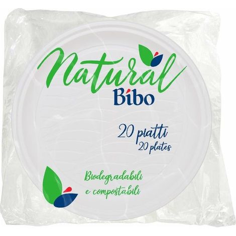 Piatto Dessert Bianco Pz 20 Natural Bibo (1/2)