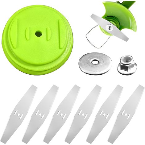 9PCS Kit de Lame Débroussailleuse avec Support de Lame à 3 Trous, Lames de Rechange en Plastique pour Coupe-Bordure et, Accessoires pour Tondeuse à Gazon avec Vis et Rondelles (1/5)