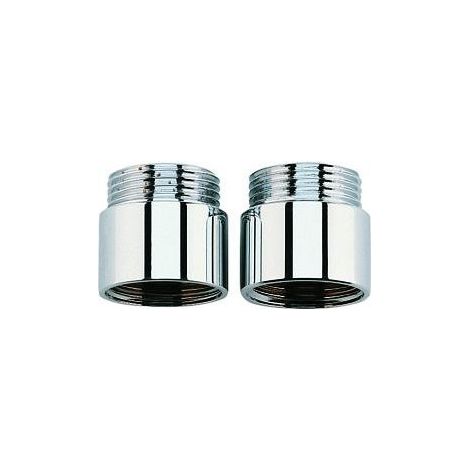 GROHE Rallonge 07130 20 mm DN20 pour robinetteries murales 1/2\" 2 pièces chrome, 0713000M