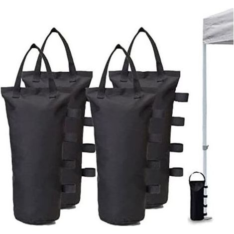 Lot De 4 Sacs De Lestage, Poids De Jambes Pour Tente Pop-Up, Poids De Tonnelle, Poids De Tonnelle, Lesté Pour Tonnelle, Parasol De Terrasse, Noir (1/5)
