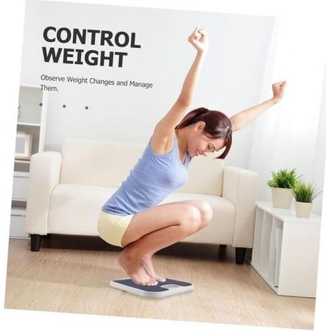 Balance mécanique précise pour salle de bain – Plateforme robuste en acier inoxydable, affichage clair en cm/kg/lb, couleur bleue (1/2)
