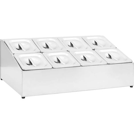 vidaXL Soporte bandeja Gastronorm con 8 bandejas 1/6 acero inoxidable (1/2)