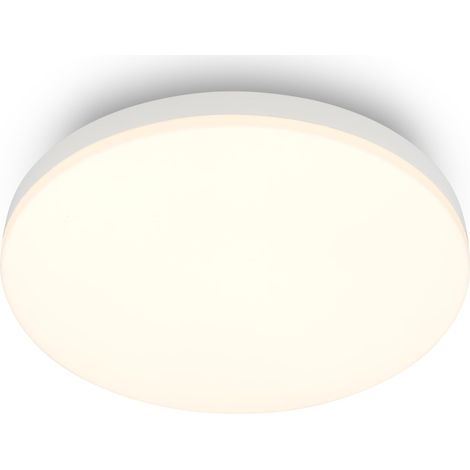 Plafonnier LED avec éclairage blanc chaud 3000 K, 12W, 1300lm, lustre salon, lustre chambre, luminaire, cuisine, plafonnier LED salon, 22 x 6 cm, blanc (1/5)