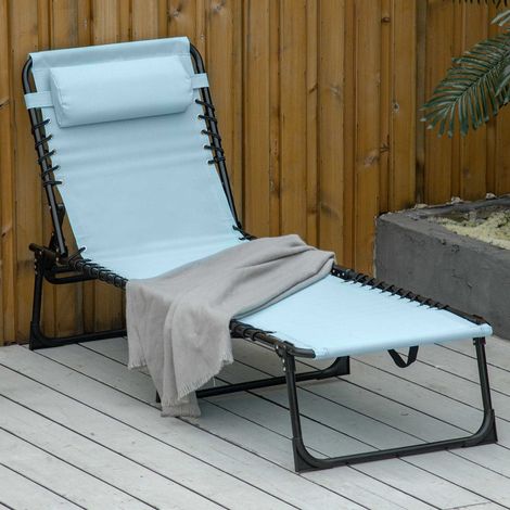 Transat pliable, housse respirante, structure en métal, 189 x 58 x 30 cm, bleu sarcelle