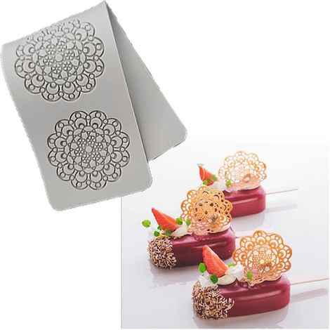 Moule à pâtisserie en silicone en forme de fleur avec gabarits découpés pour biscuits et gâteaux, adapté à la décoration de gâteaux de mariage (03 04) (1/5)