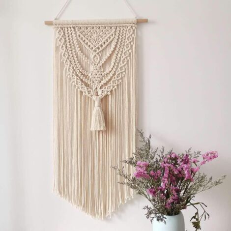 Tapisserie bohème en macramé, tenture murale tissée en macramé, décoration intérieure, 40 x 80 cm (1/5)