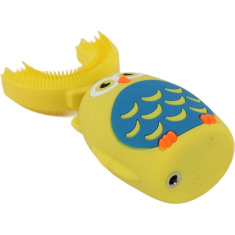 Brosse à dents électrique en forme de U avec fonction ultrasonique, port de chargement automatique USB, brosse à dents complète et mignonne pour enfants, jaune (1/5)