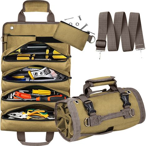 Sacoche de rangement pour outils, sac d'électricien enroulable, sac de rangement suspendu pour voiture, sac à outils pour quincaillerie automobile (1/5)