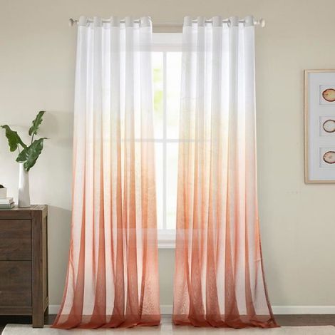 Rideau Voilage - - Dégradé de Couleur - 140 x 240 cm - 2 Panneaux - Élégant et Coloré (1/4)