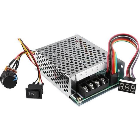 Controlador de velocidad de motor - Regulador PWM - Motores con escobillas - Reversible y ajustable - 10V-55V 60A (1/5)