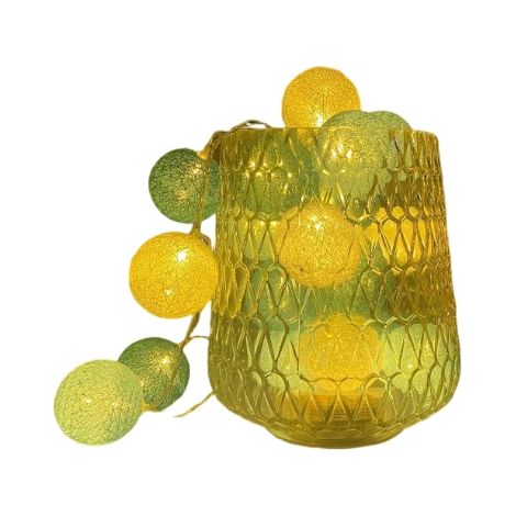 Guirlande Lumineuse LED Blanche - 3 M - 20 Boules Coton - Pour Décoration Noël Mariage Fête Intérieur Extérieur Abrité - Alimentée Par Piles (1/5)