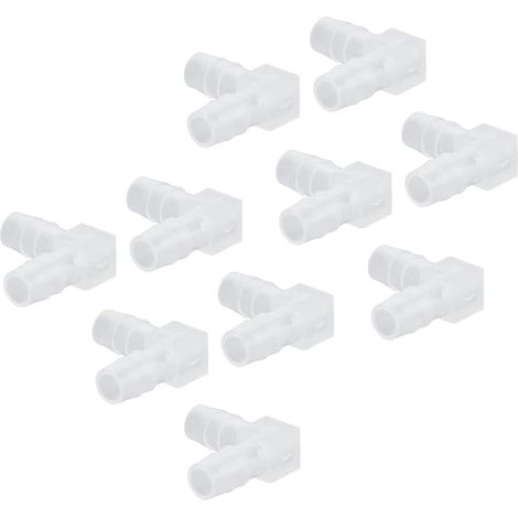 Plastic Elbow 8 mm, 10 Pieces Elbow Pipe Fitting, 90 Degree Elbow L Fitting, Equal Barbed Seal for Aquarium (1/5)