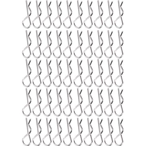 50 pièces Accessoires RC Type R Clip de carrosserie pour carrosserie de voiture télécommandée à l'échelle 1/10 1/12 1/16 (1/5)
