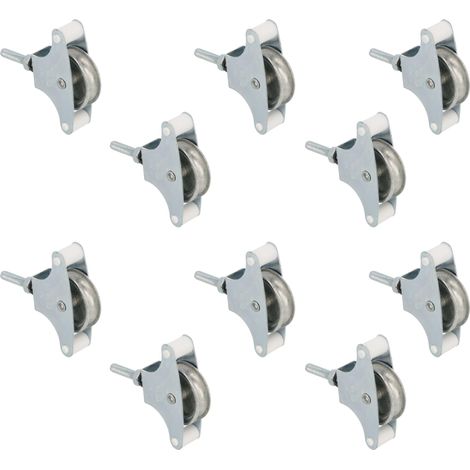 Lot de 10 poulies pour étendoir à Linge Acier Galet métallique de 39 mm Vis de Fixation et Guides Inclus pour intérieur et extérieur (1/5)