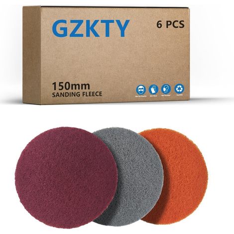 Schleifvlies 150mm Klett 6 Stück für Rundschleifer & Exzenterschleifer (1/5)