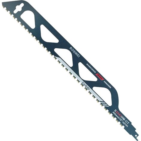Lame De Scie Sabre - Acier Allié Avec Dents En Carbure De Tungstène - Pour Béton Cellulaire Brique Ciment Fibre De Verre - 455 X 51 X 1 5 Mm - Lot De 1 (1/5)