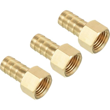 Tuyau Cannelé Raccord Droit 10mm Barbelé G1/4 Jaune 3 Lot (1/5)