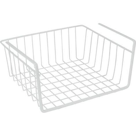 Panier suspendu Babatex pour armoire - 30 cm - Panier à suspendre sous étagère - Blanc (1/5)