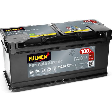 Batterie voiture 12V 100Ah 900A – FA1000 – Plomb Calcium sans entretien – Pour démarrage auto et camionnette – Fulmen
